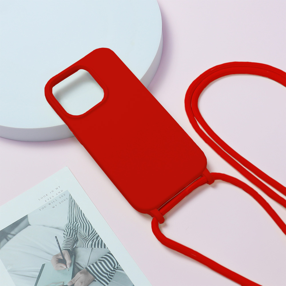 Strap Silicone Case for Iphone 13 Pro design 1 red