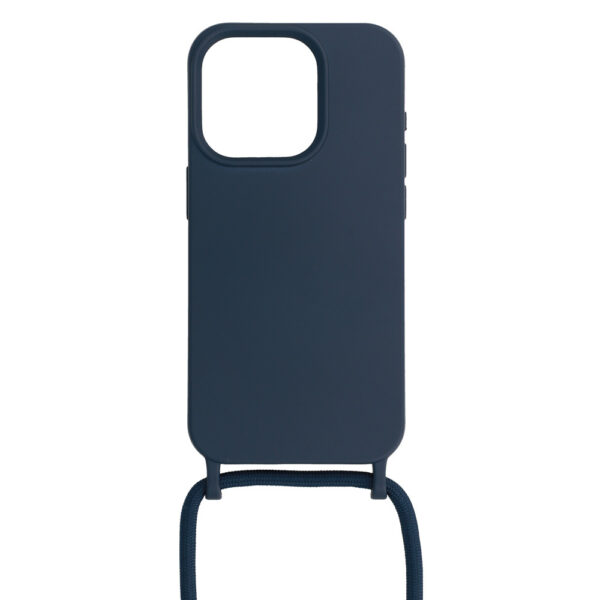 Strap Silicone Case for Iphone 15 Plus design 1 navy
