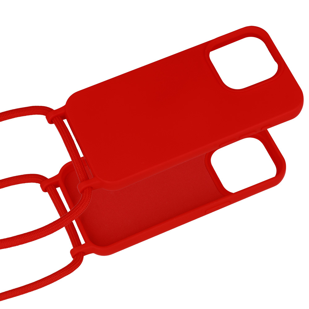 Strap Silicone Case for Iphone 15 Pro Max design 1 red