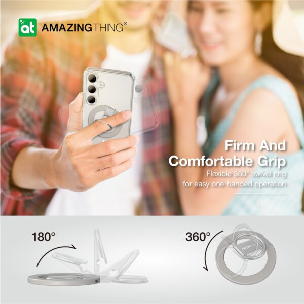 Amazing Thing Minimal Magsafe Grip Ring Case S24PMRMINCL for Samsung Galaxy S24 Plus transparent