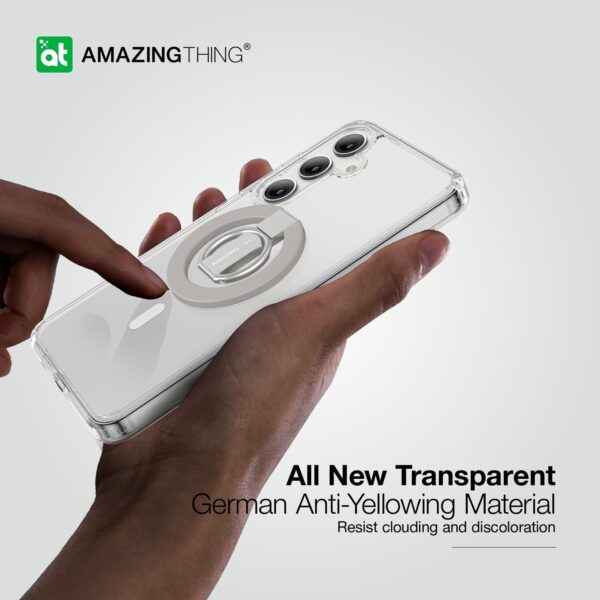 Amazing Thing Minimal Magsafe Grip Ring Case S24PMRMINCL for Samsung Galaxy S24 Plus transparent