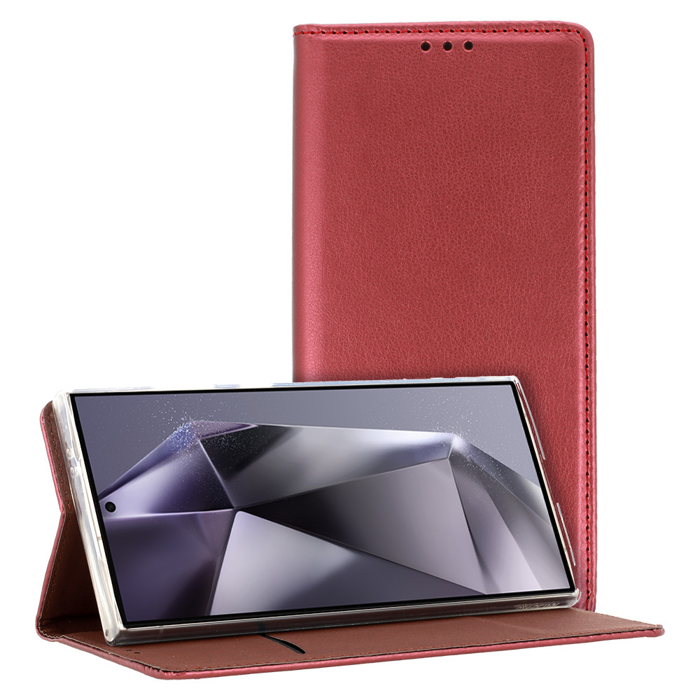 Smart Magneto Case for Xiaomi Redmi Note 13 Pro Plus 5G burgundy