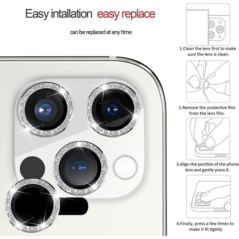 Tempered Glass HARD DIAMOND for camera (LENS) for Samsung Galaxy S24 Ultra black (lens 5 pieces)