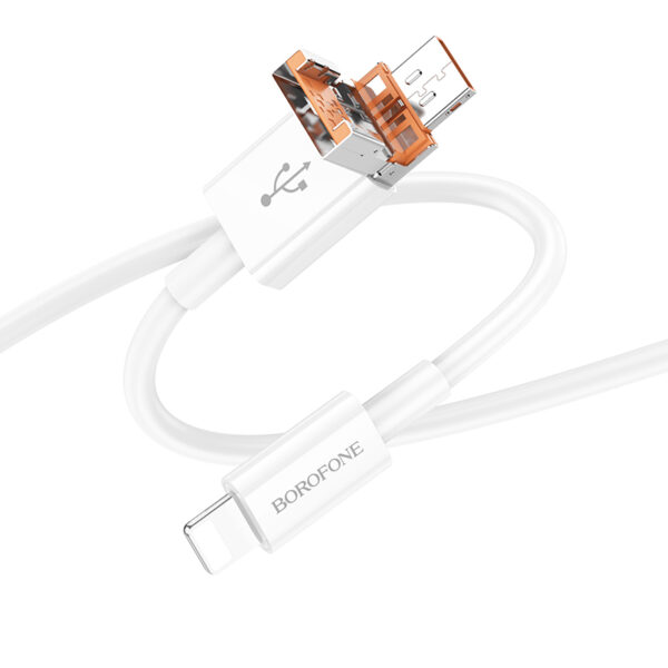 Borofone Cable BX102 Winner - USB + Type C to Lightning - PD 27W 1 metre white