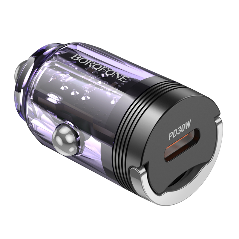 foto_add-272602 Borofone Car charger BZ29 Ray - Type C - PD 30W 3A transparent-purple