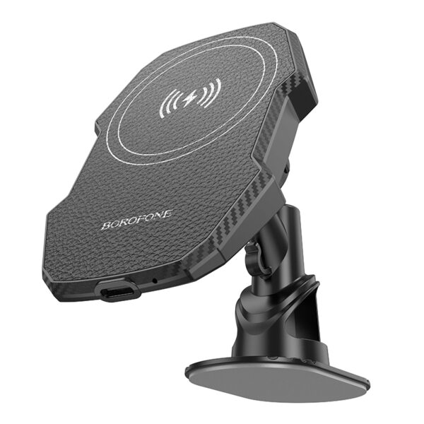 Borofone Car holder BH216 Adelante magnetic with induction charging to dashboard black