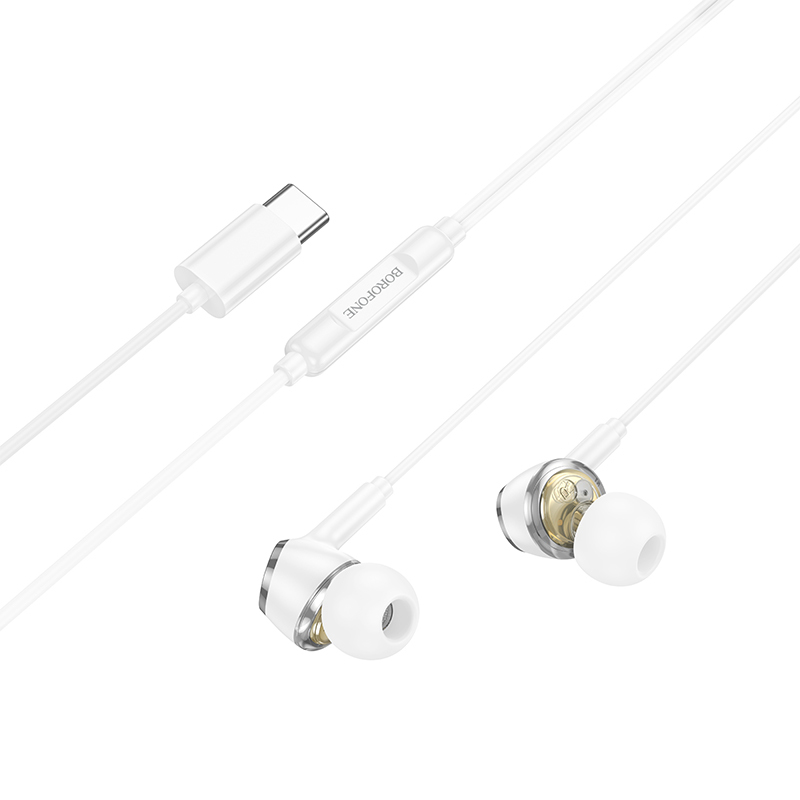 Borofone Earphones BM90 Miller with microphone Typ C white