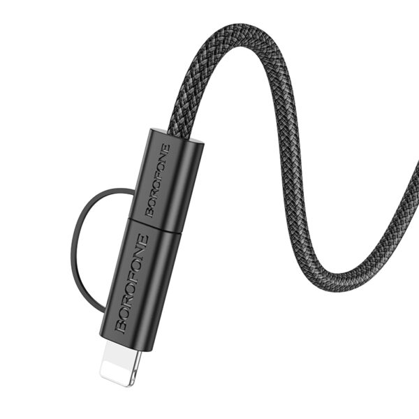 Borofone Cable BX104 Primo - Type C to Type C + Lightning - 60W 3A 1 metre black