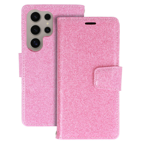 Glitter Magsafe Book Case for Samsung Galaxy S22 pink