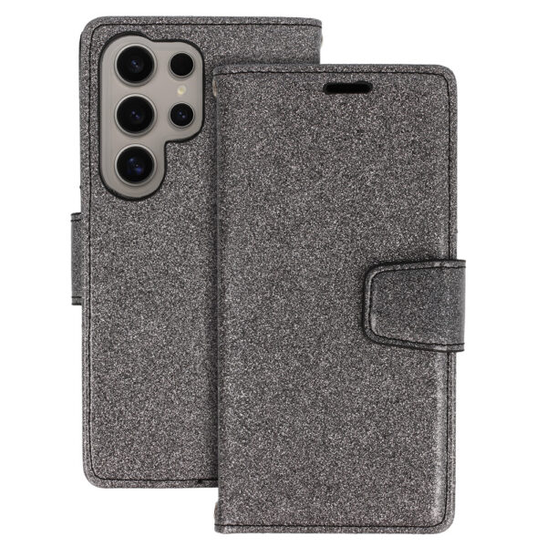 Glitter Magsafe Book Case for Samsung Galaxy S22 Ultra black