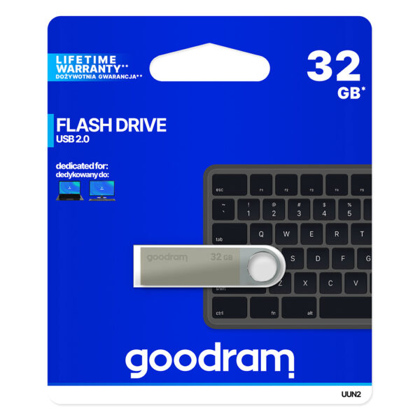 GOODRAM  UUN2 Pendrive - 32GB USB 2.0 SILVER