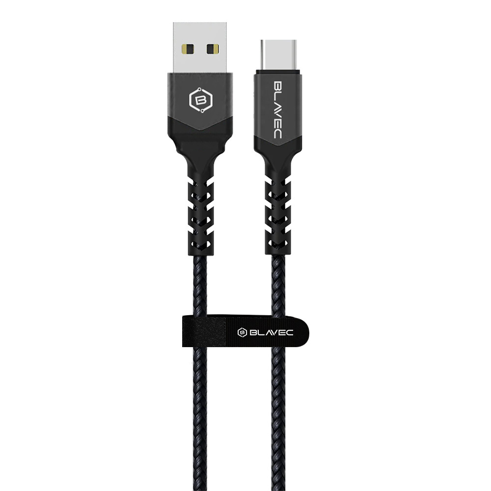 Blavec Cable Raptor braided - USB to Type C - 2A 3 metres Apple CarPlay/Android Auto (CRA-UC2BG30) black-grey