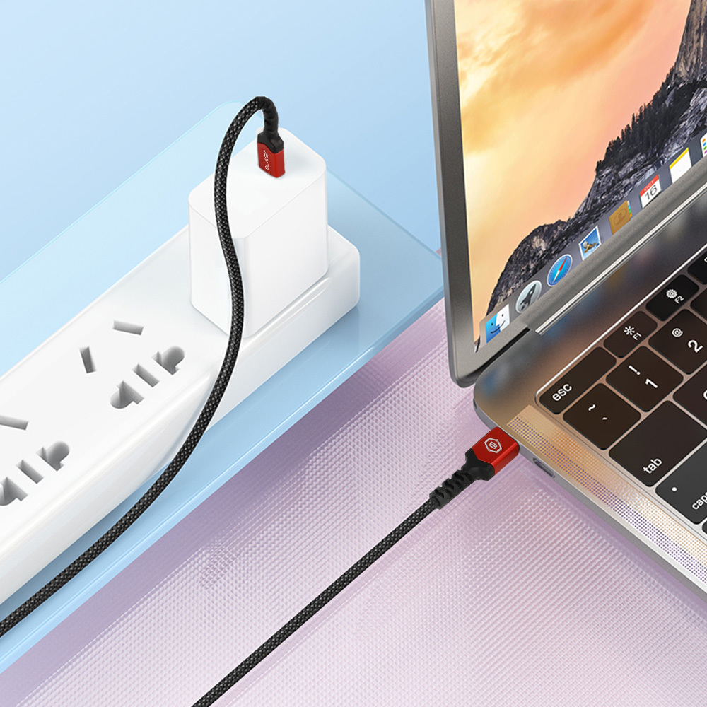 Blavec Cable Raptor braided - Type C to Lightning - PD 20W 2,4A 0,5 metres Apple CarPlay (CRA-CL24BR05) black-red