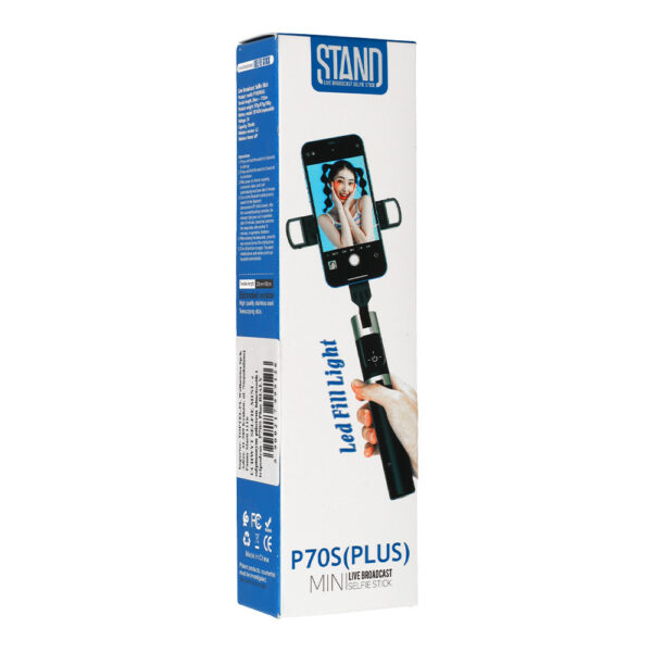 Selfie Stick MINI - with detachable bluetooth remote control and tripod - P70S Plus WHITE