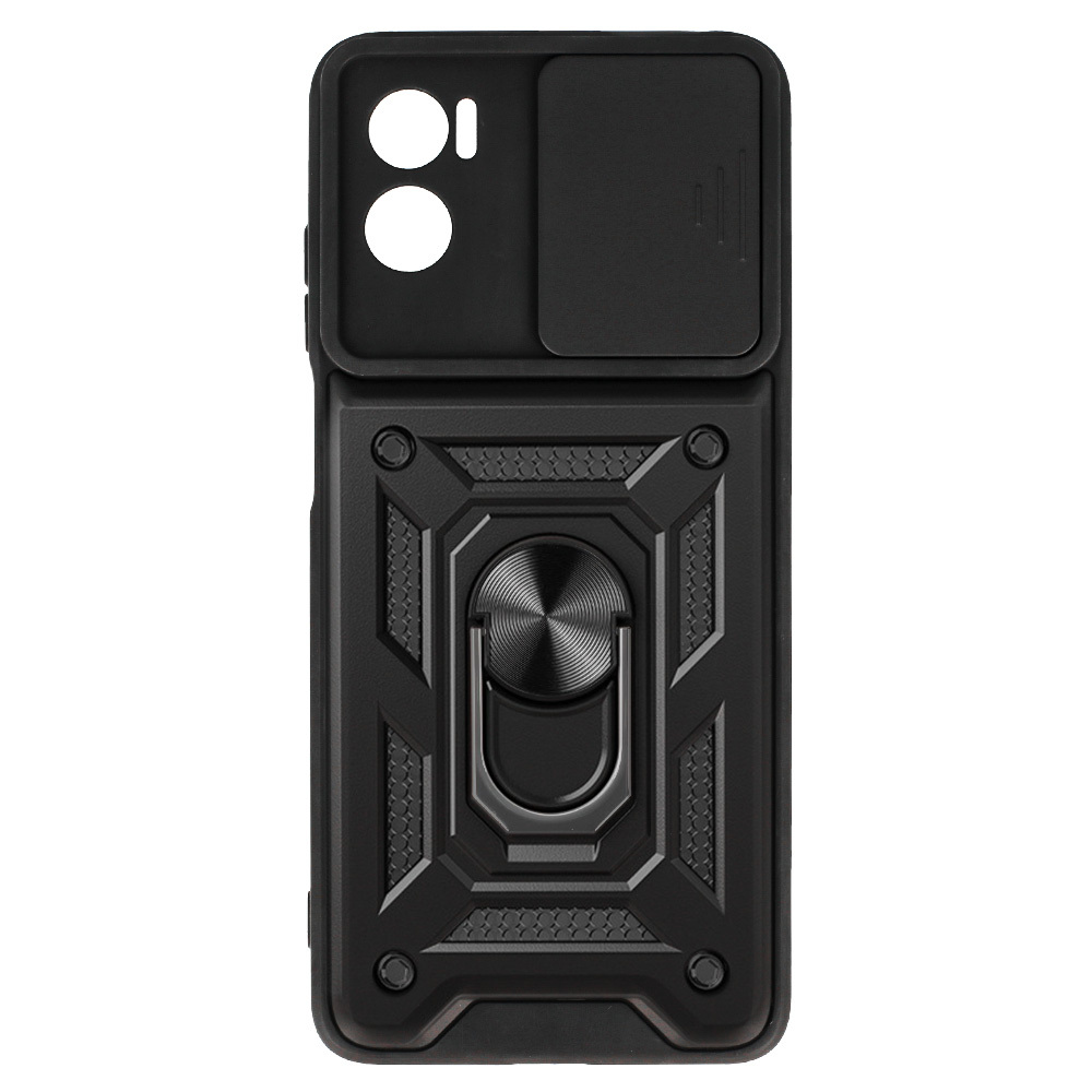 Slide Camera Armor Case for Motorola Moto E22/E22i Black
