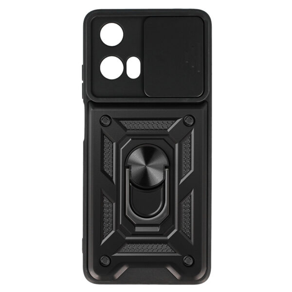 Slide Camera Armor Case for Motorola Moto G04 Black