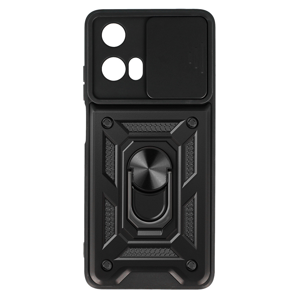 Slide Camera Armor Case for Motorola Moto G04 Black