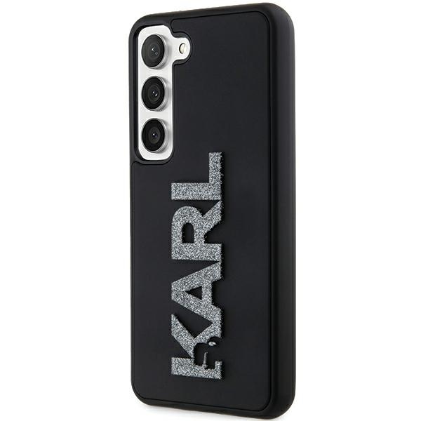 Original Pouch KARL LAGERFELD  hardcase 3D Rubber Glitter Logo KLHCS24S3DMBKCK for Samsung Galaxy S24 black
