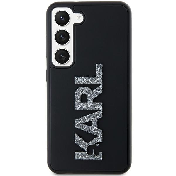 Original Pouch KARL LAGERFELD  hardcase 3D Rubber Glitter Logo KLHCS24S3DMBKCK for Samsung Galaxy S24 black