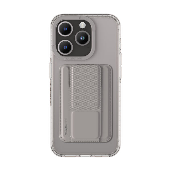 Amazing Thing Titan Pro Mag Wallet Case 10FT IP156.1PTWGY for Iphone 15 Pro titanium with stand