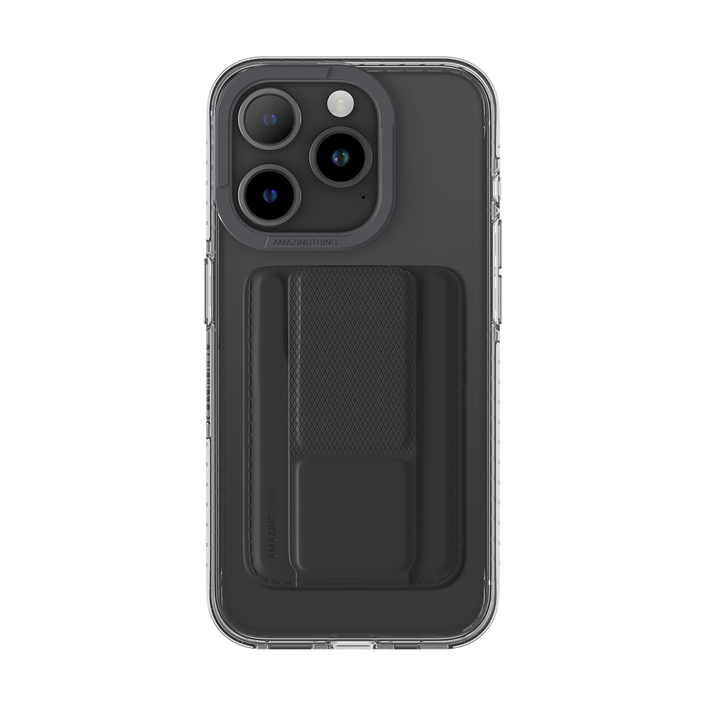Amazing Thing Titan Pro Mag Wallet Case 10FT IP156.1PTWBK for Iphone 15 Pro black with stand
