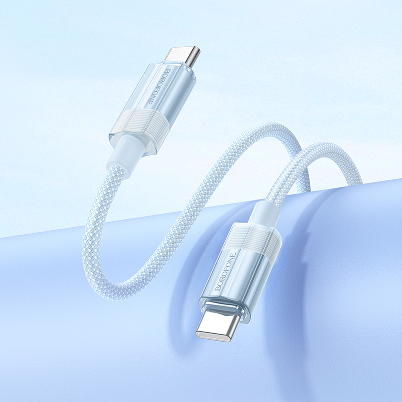 Borofone Cable BU44 Sincero - Type C to Type C - 60W 3A 1,2 metres blue