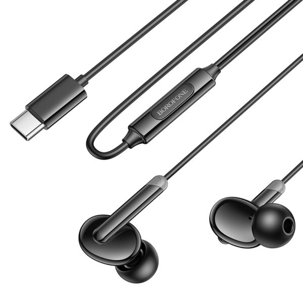 Borofone Earphones BM92 Refined with microphone Type C (DAC) black