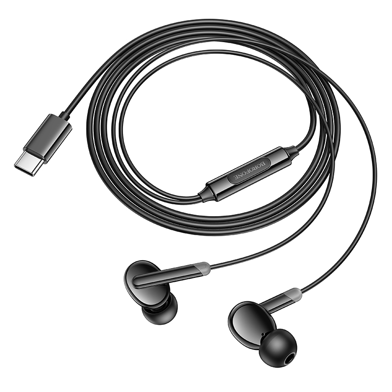 Borofone Earphones BM92 Refined with microphone Type C (DAC) black