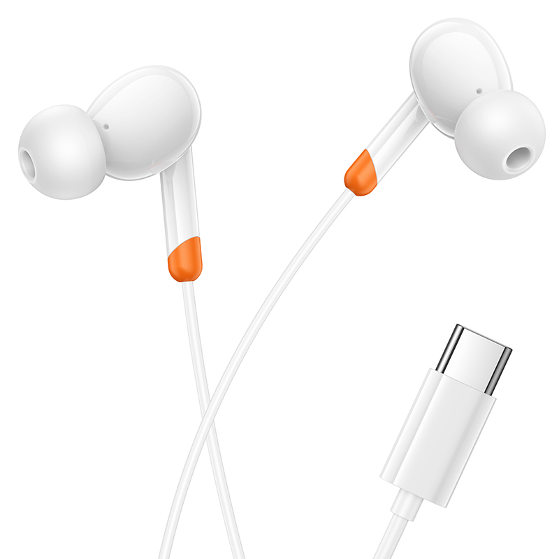 Borofone Earphones BM92 Refined with microphone Type C (DAC) white