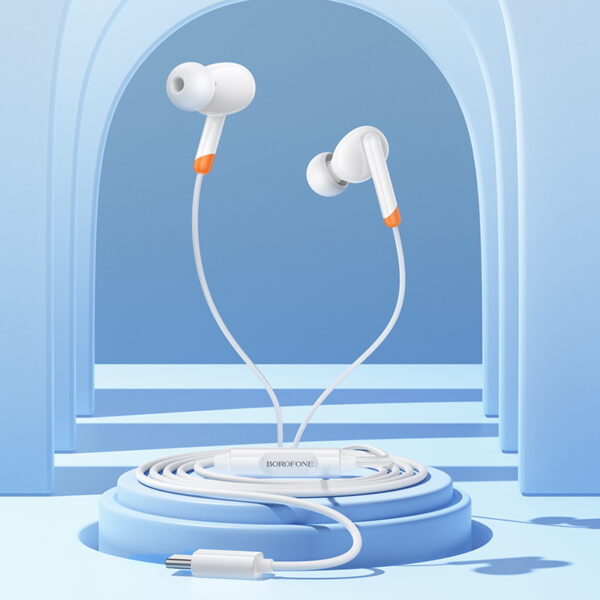 Borofone Earphones BM92 Refined with microphone Type C (DAC) white