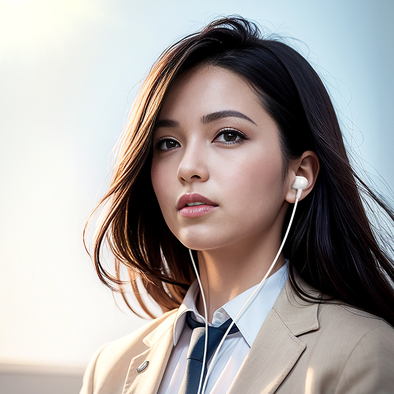 Borofone Earphones BM84 Berry with microphone white