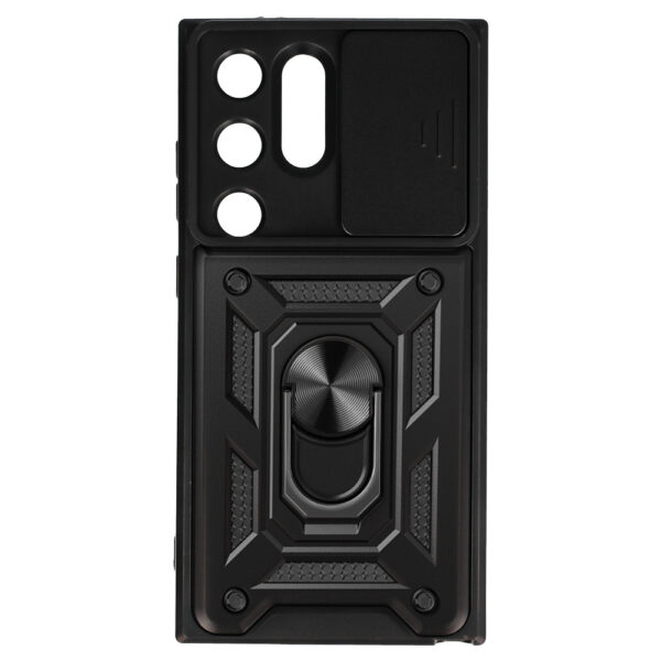 Slide Camera Armor Case for Samsung Galaxy S24 Ultra Black