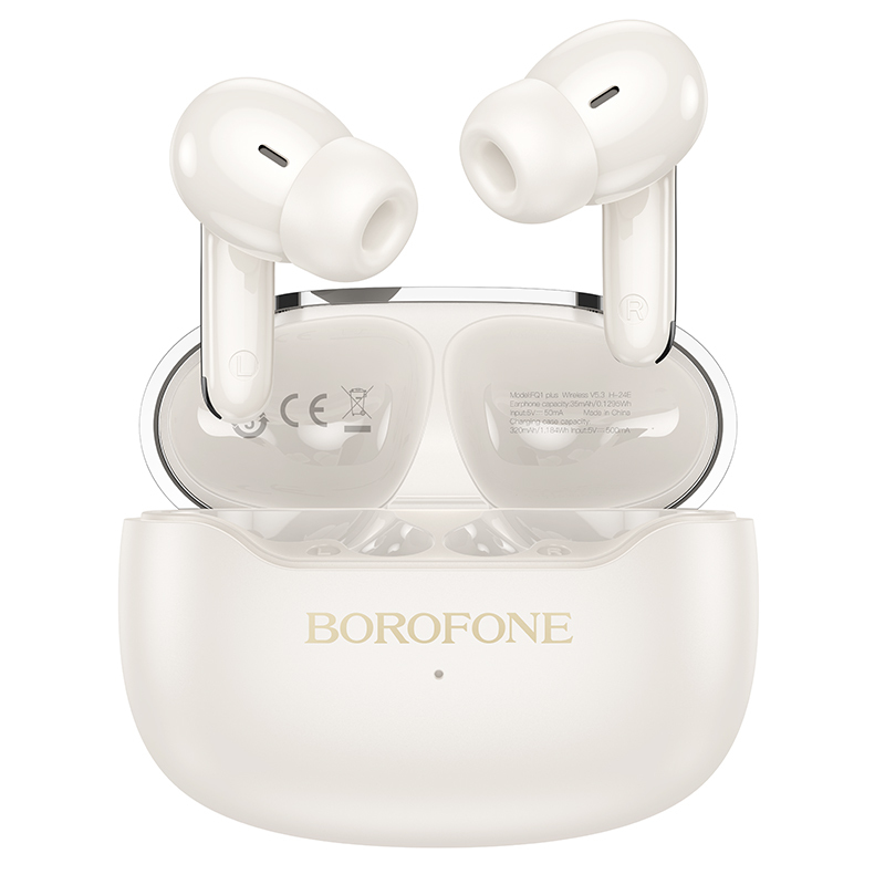 Borofone TWS Bluetooth Earphones FQ1 Plus Shine ANC+ENC white
