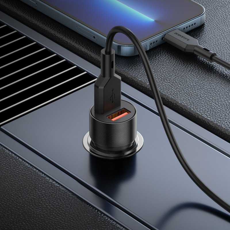 Borofone Car charger BZ19B Wisdom - 2xUSB - QC 3.0 36W black