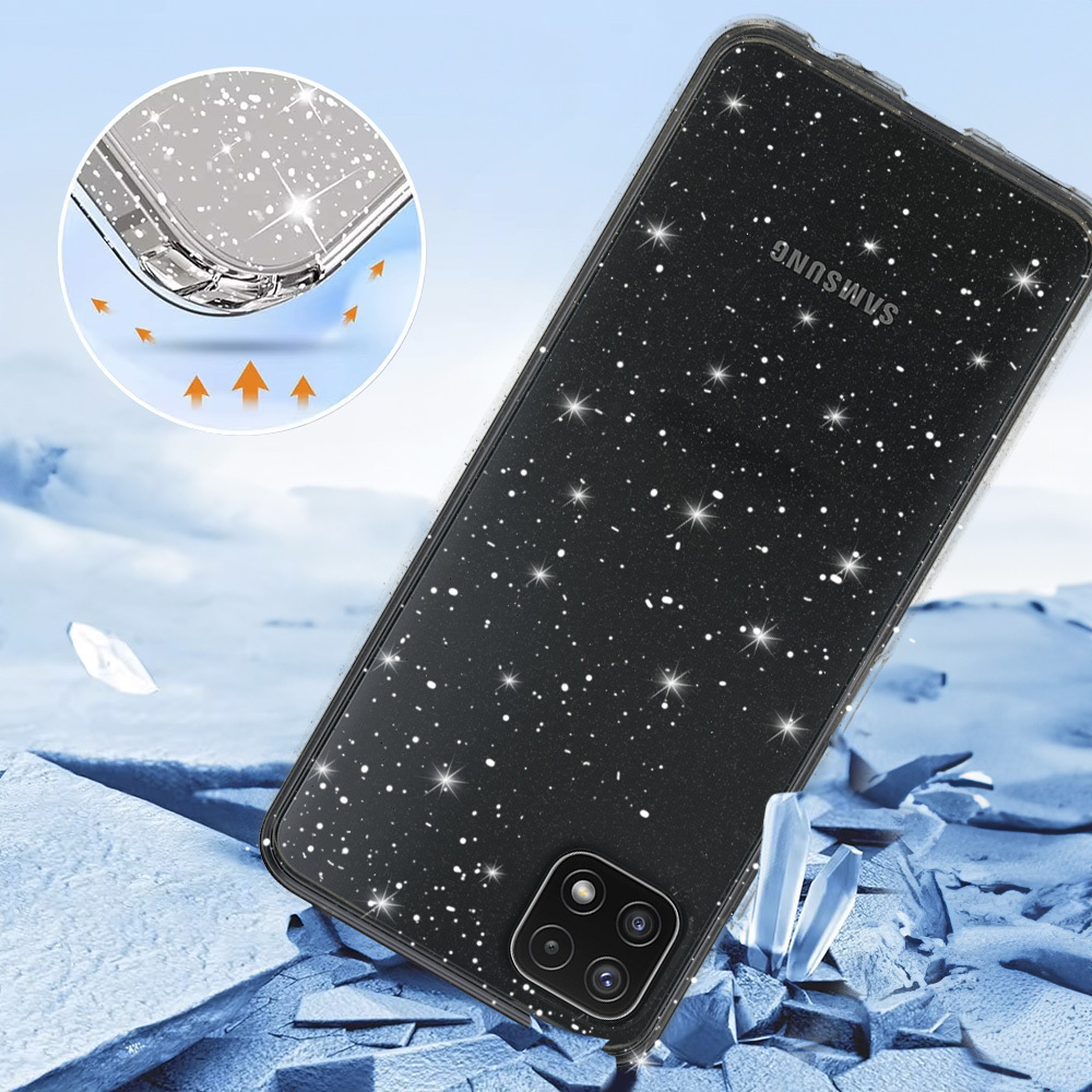 Crystal Glitter Case for Samsung Galaxy A22 5G Silver