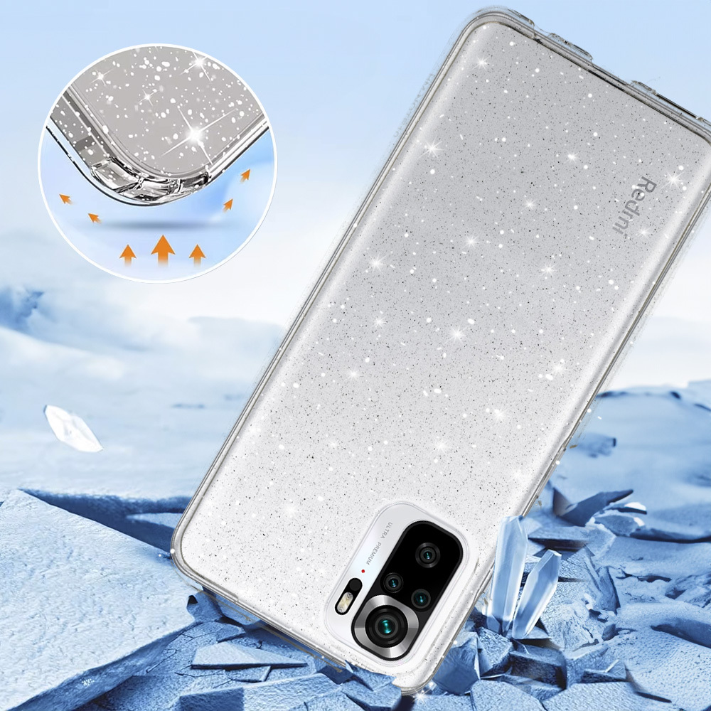 Crystal Glitter Case for Xiaomi Redmi Note 10/Note 10S/Poco M5S Silver