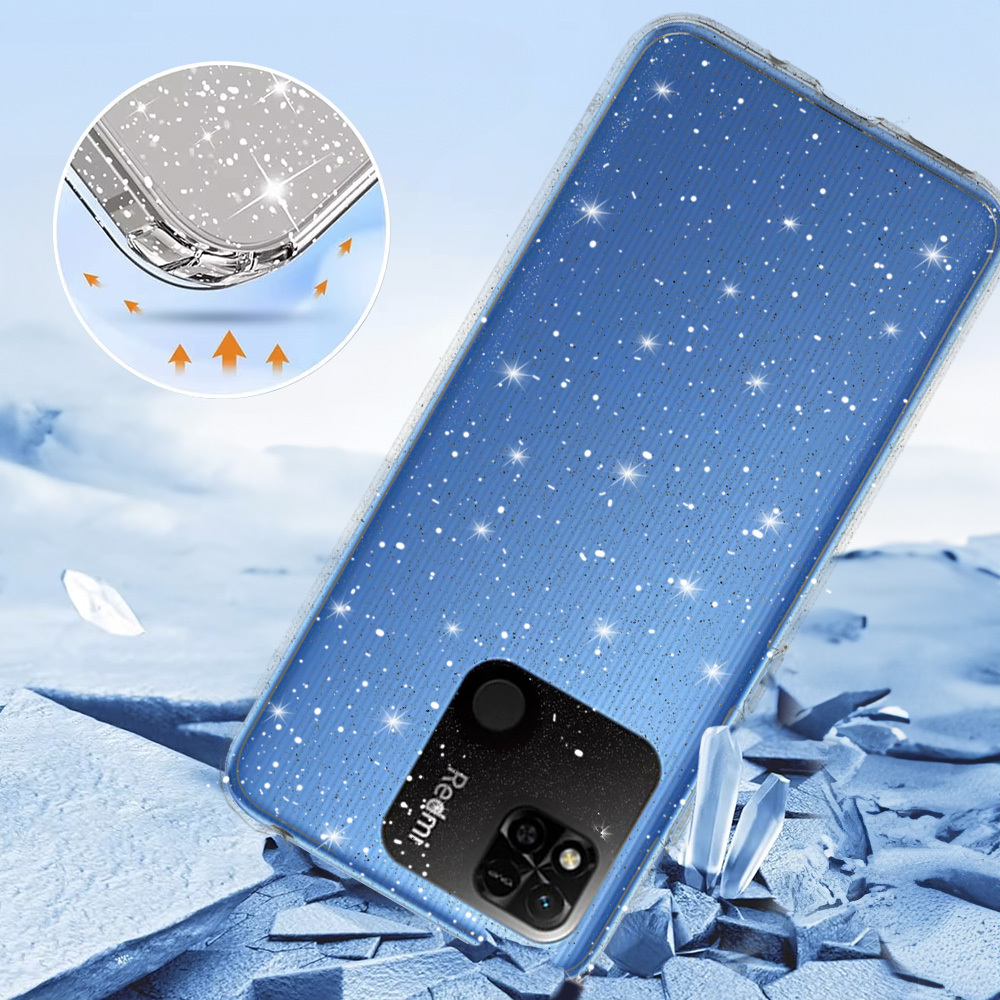 Crystal Glitter Case for Xiaomi Redmi 10A Silver