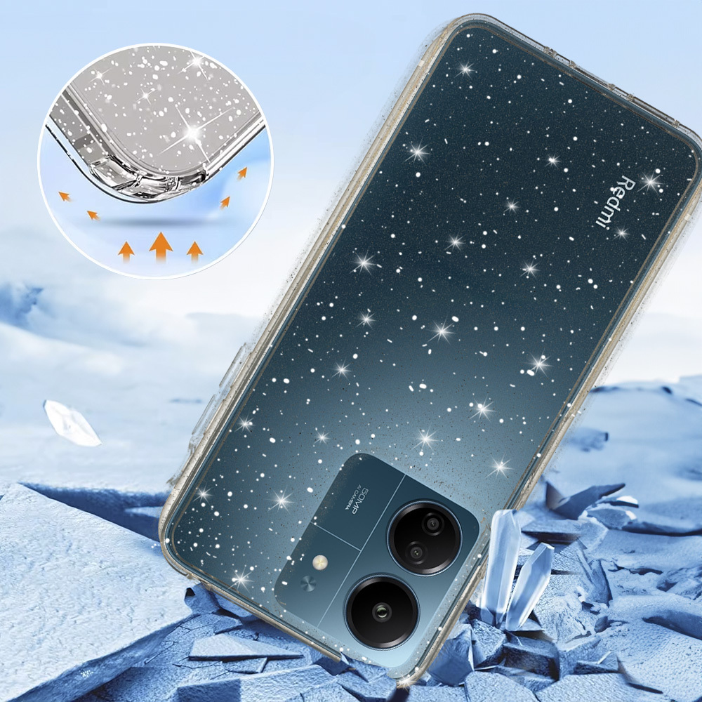 Crystal Glitter Case for Xiaomi Redmi 13C Silver