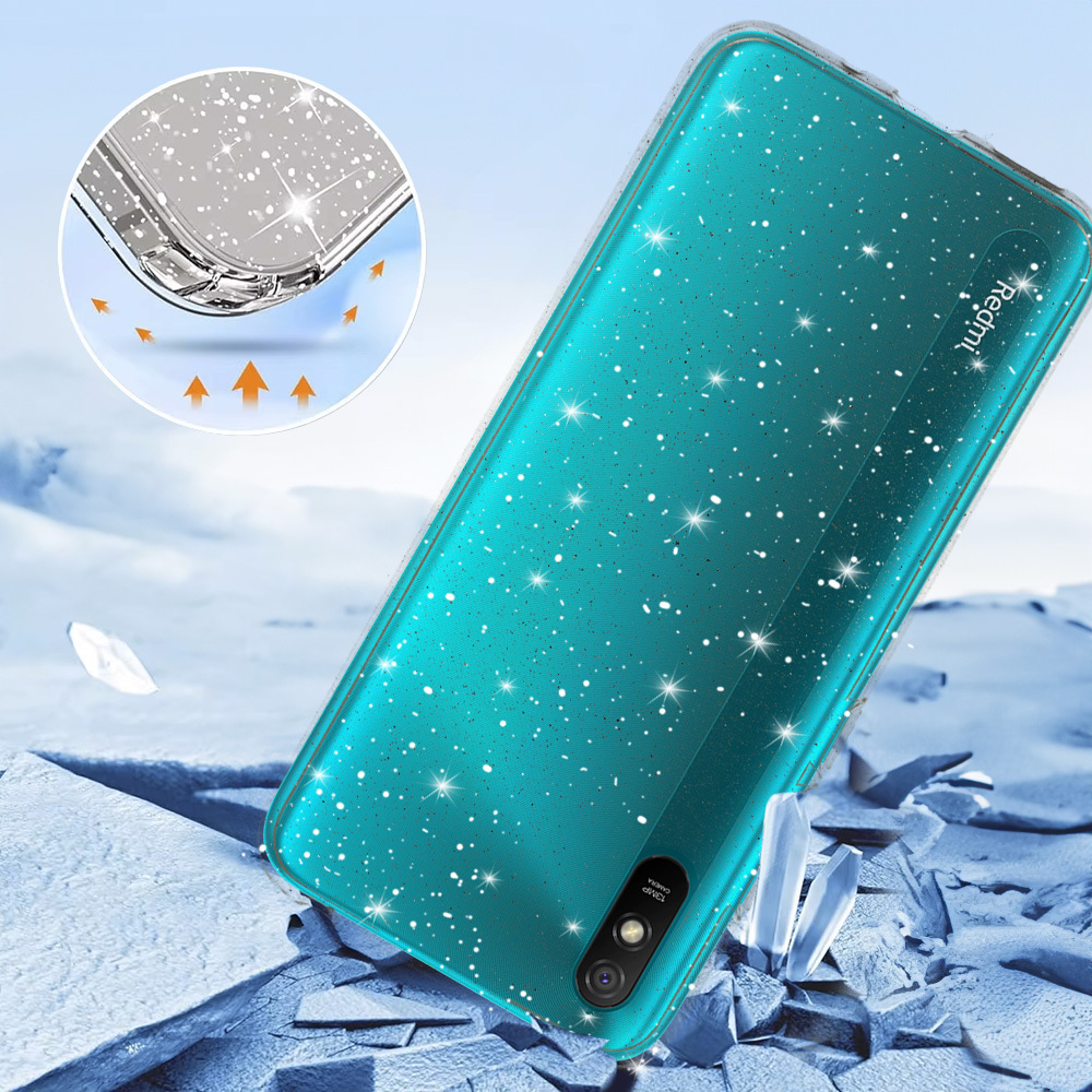 Crystal Glitter Case do Xiaomi Redmi 9A Silver