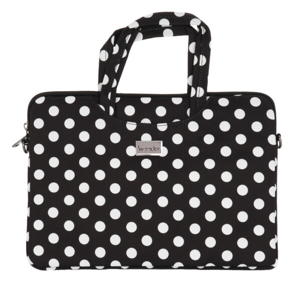 Wonder Briefcase Laptop 13-14 inches black polka-dot
