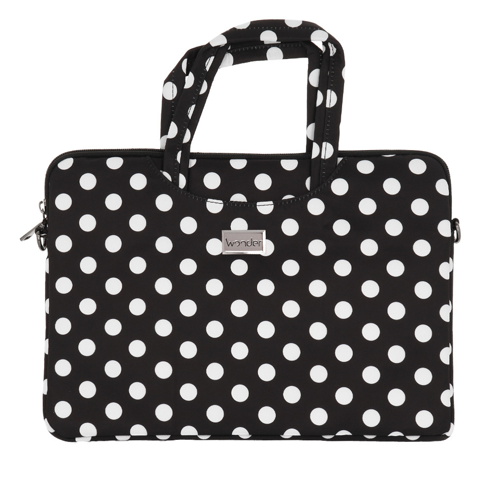 Wonder Briefcase Laptop 13-14 inches black polka-dot