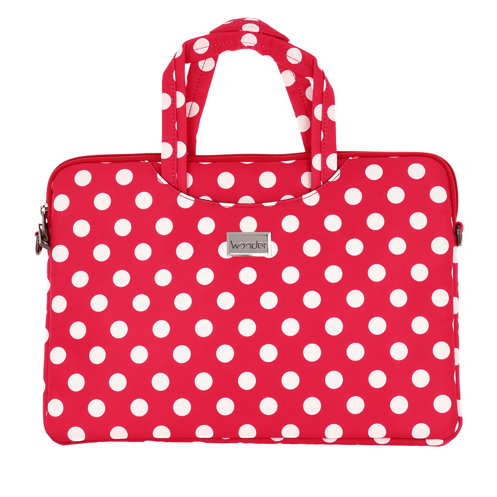 Wonder Briefcase Laptop 13-14 inches red polka-dot