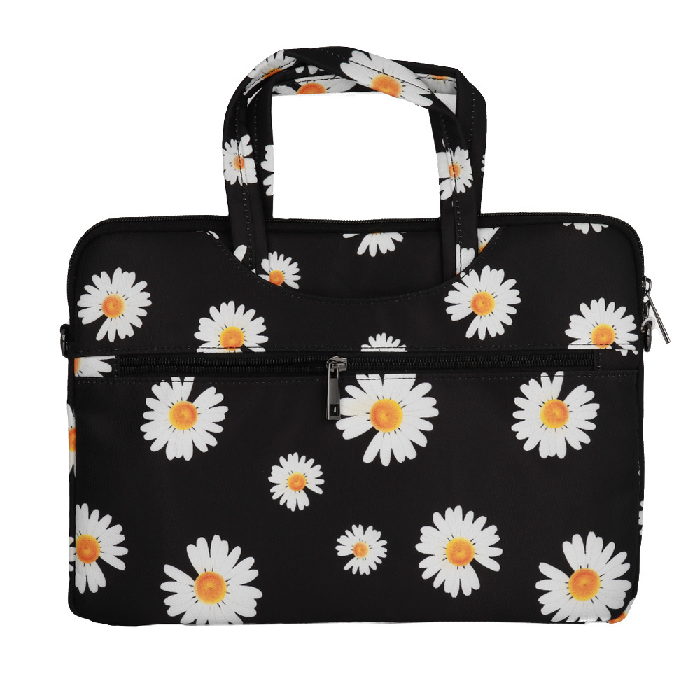 Wonder Briefcase Laptop 15-16 inches black daisies