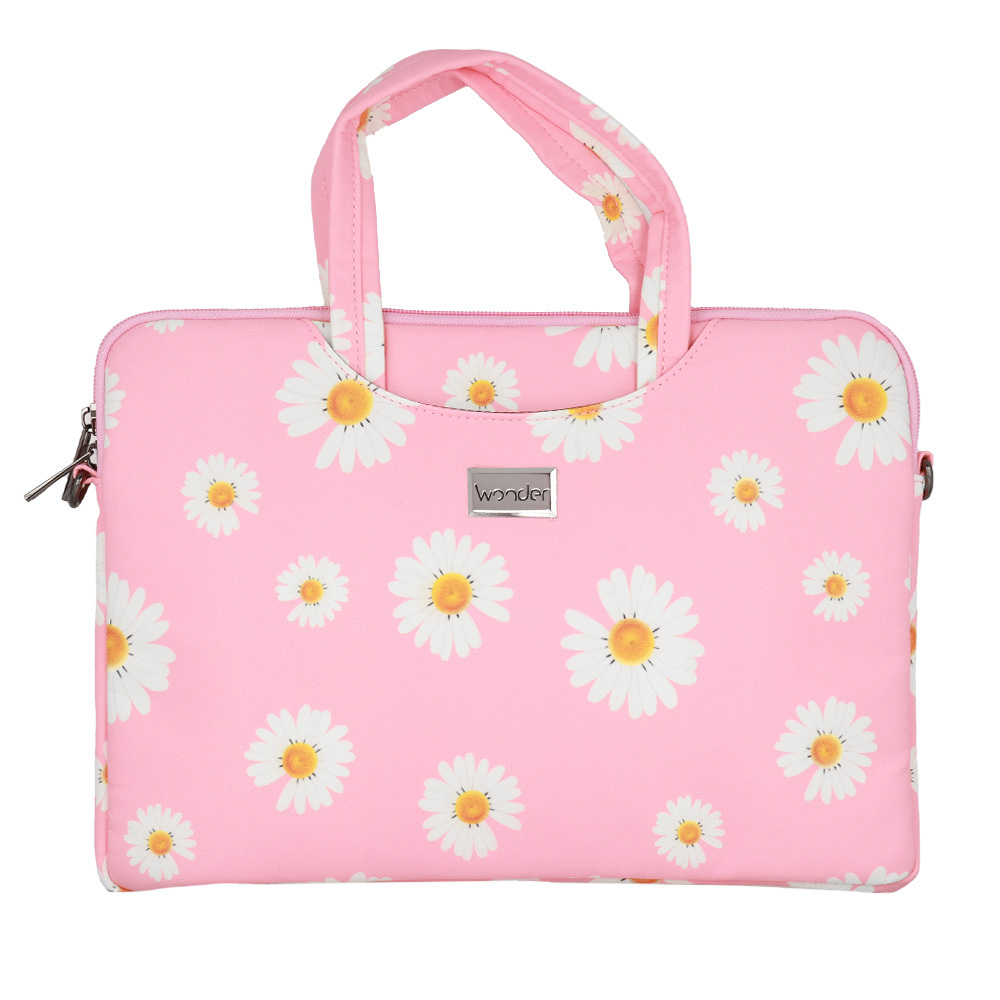 Wonder Briefcase Laptop 17 inches pink daisies