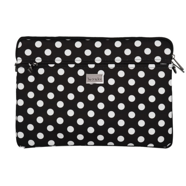 Wonder Sleeve Laptop 17 inches black polka-dot