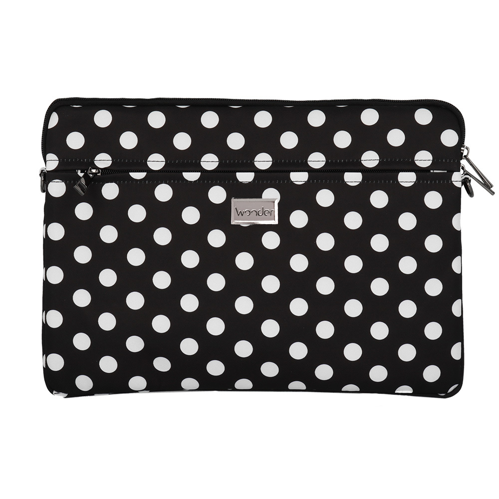 Wonder Sleeve Laptop 17 inches black polka-dot