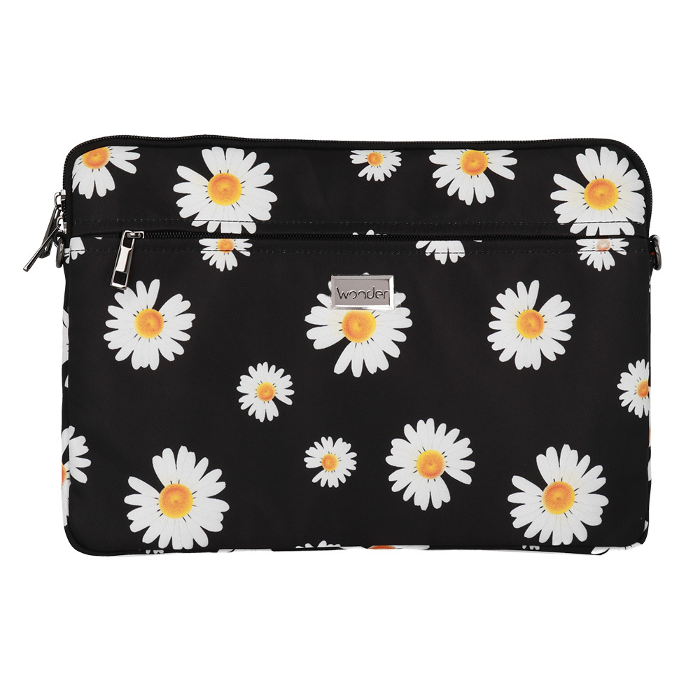 Wonder Sleeve Laptop 17 inches black daisies