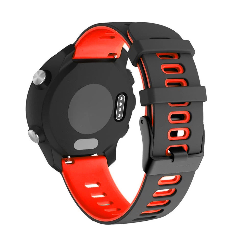 Universal silicone loop 22mm design 3 black-red