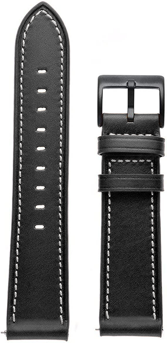 Universal leather loop 22mm design 1 black
