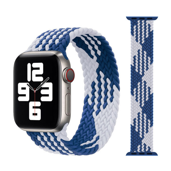 Braided loop for Apple Watch 42/44/45/49 design 1 navy-white